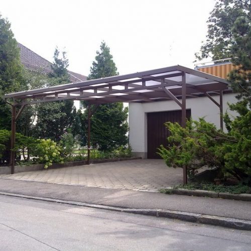 Carport aus dunklem Aluminium