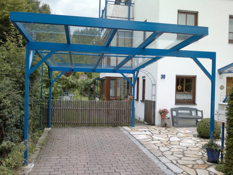 Aluminium Carport München mit Flachdach 5 x 3 m für PKW Motorrad