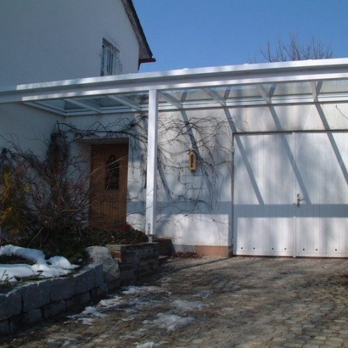 Carport aus Aluminium, flache Überdachung