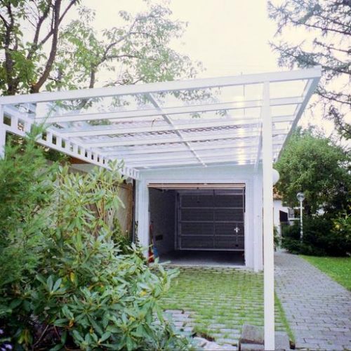 Carport aus weißem Aluminium von Stefan Lutz Überdachungen