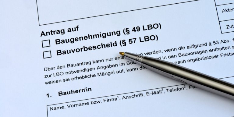 Antrag auf Baugenehmigung, Formular, Bauvorhaben, Bauamt